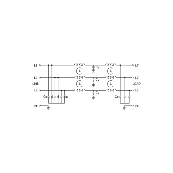 Cabur XF150TDS84C 3-phase filter without neutral