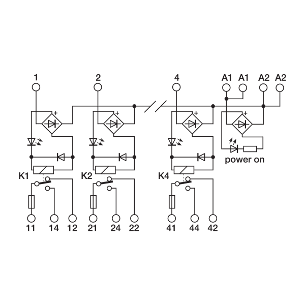 Cabur XR041U24F Electromechanical relay modules multi-channel with fuses