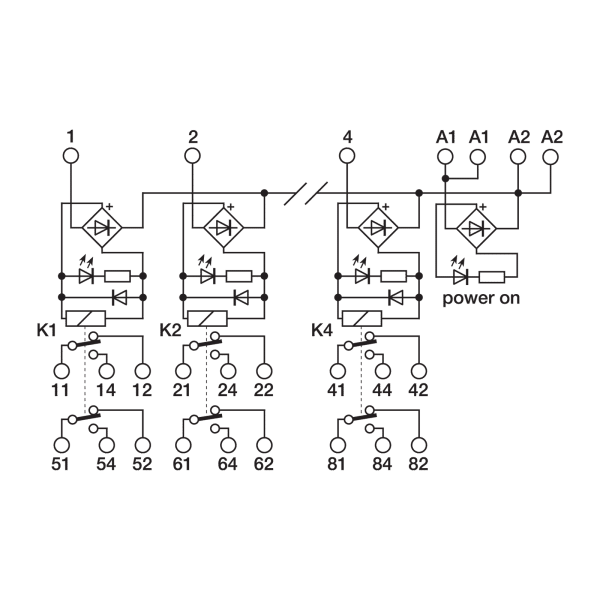 Cabur XR042EAD Electromechanical relay modules multi-channel
