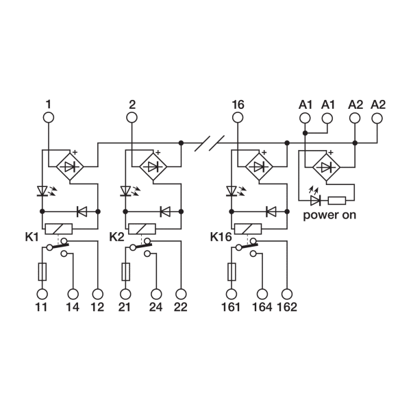 Cabur XR161U24F Electromechanical relay modules multi-channel with fuses