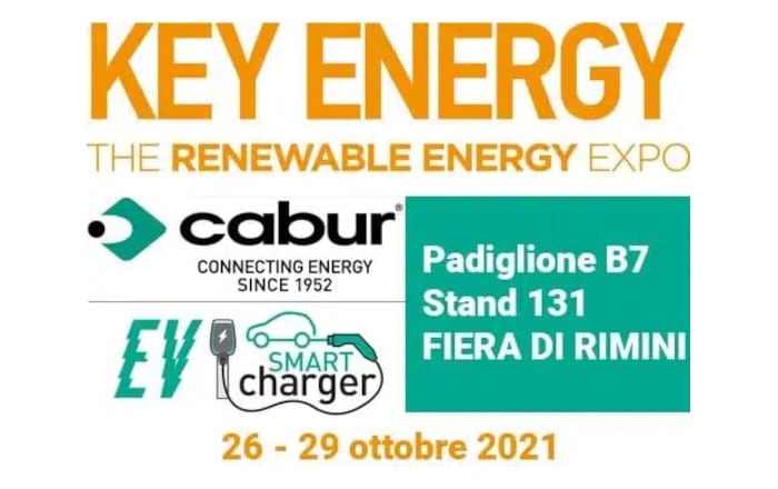 Scopri la nuova linea EV Smart Charger di Cabur a Key Energy 2021