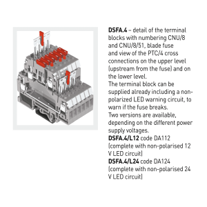Cabur DA100GR SCREW TERMINAL BLOCKS MPFA - DSFA SERIES 2 LEVEL FUSE-HOLDER