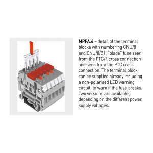 Cabur MF100GR SCREW TERMINAL BLOCKS MPFA - DSFA SERIES 1 LEVEL FUSE-HOLDER